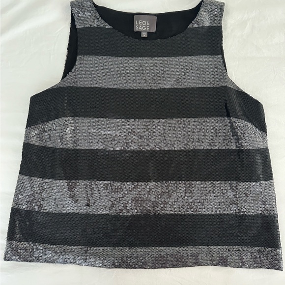 Leo & Sage stripe sequin top, fully lined and not scratchy! - Picture 1 of 3